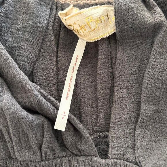 Jen’s Pirate Booty x Free People Love Street Charcoal Ruched Boho Top cotton S - Picture 7 of 7